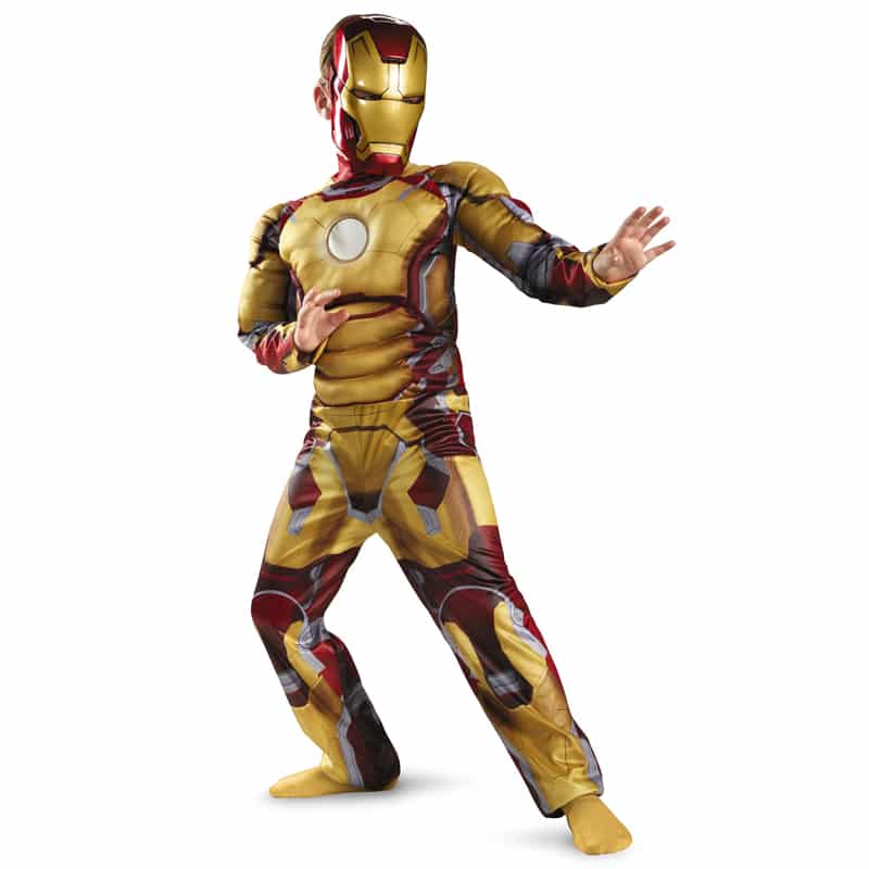 Costume Superheroes Iron Man Muscle Chest Outfit Fancy Dress Kids Boys NEW HOT